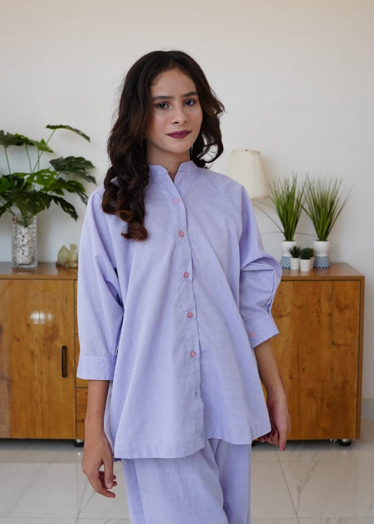 Lilac Cotton Co-ord Set with Pockets